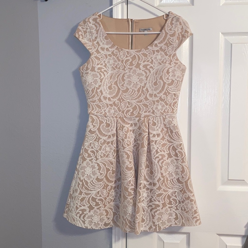 White and Beige Dress